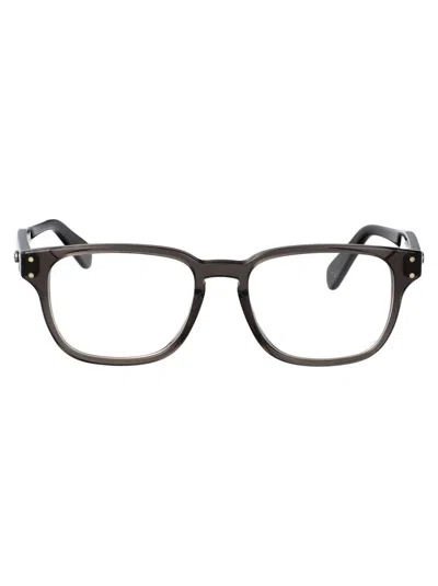 Ferragamo Transparent Grey Acetate Glasses In Gray