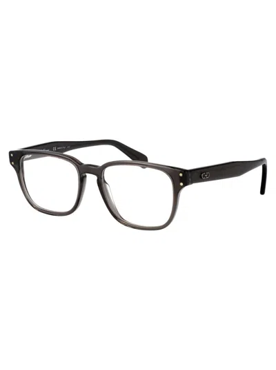 Ferragamo Transparent Grey Acetate Glasses In Gray