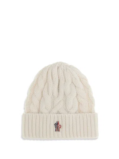 Moncler Grenoble Braided Wool Beanie In White