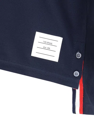Thom Browne T-shirt With Iconic Bands In Blue