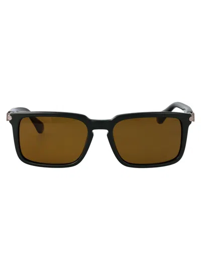 Ferragamo Dark Green Acetate Sunglasses In Black