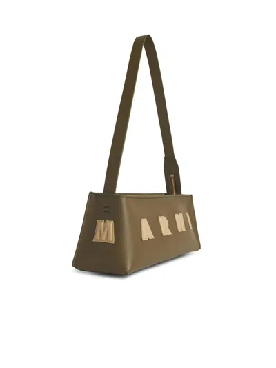 Marni Leather Shoulder Bag Museo Baguette In Green