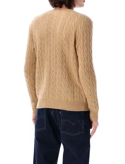 Polo Ralph Lauren Iconica Maglia A Trecce Lana E Cashmere. Regular-fit. Girocollo. Sweater In Nude