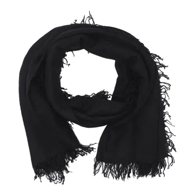 Faliero Sarti Rectangular Scarf Fringed Edges In Black