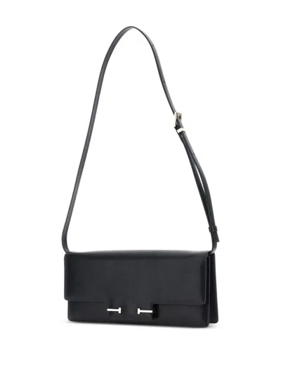 Tom Ford Black Leather Crossbody Bag In Black