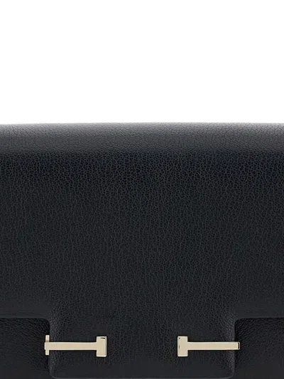 Tom Ford Black Leather Crossbody Bag In Black