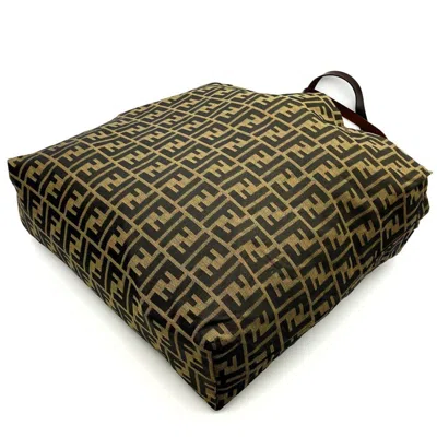 Pre-owned Fendi Brown Khaki Nylon Canvas Tote Bag () In Multi