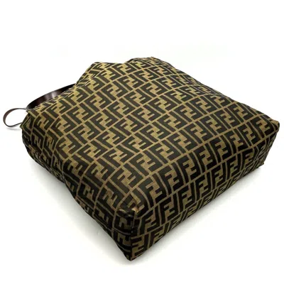 Pre-owned Fendi Brown Khaki Nylon Canvas Tote Bag () In Multi