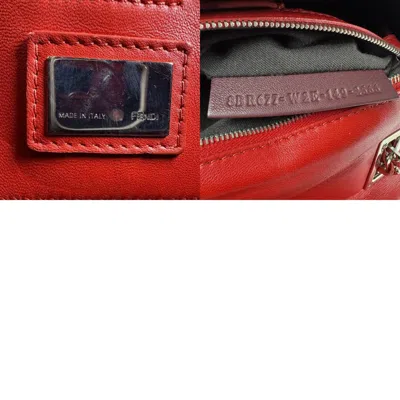 Pre-owned Fendi Burgundy Red Color Leather Shoulder Bag ()