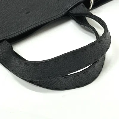 Pre-owned Fendi Selleria Black Leather Tote Bag ()