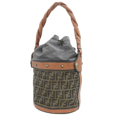 Pre-owned Fendi Zucca Brown Zucca Leather Shoulder Bag ()