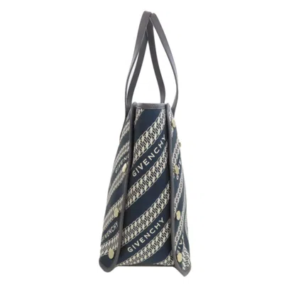 Pre-owned Givenchy Navy White Canvas Tote Bag () In Multi