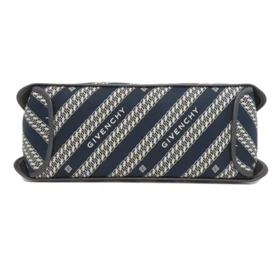 Pre-owned Givenchy Navy White Canvas Tote Bag () In Multi