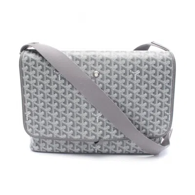 Pre-owned Goyard Gray White Coated Canvas Leather Shoulder Bag () In Multi