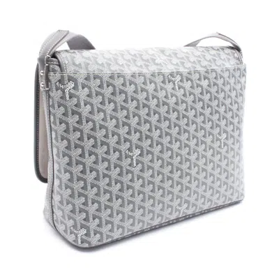 Pre-owned Goyard Gray White Coated Canvas Leather Shoulder Bag () In Multi