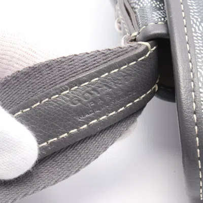 Pre-owned Goyard Gray White Coated Canvas Leather Shoulder Bag () In Multi