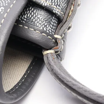 Pre-owned Goyard Gray White Coated Canvas Leather Shoulder Bag () In Multi