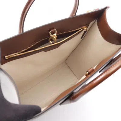 Pre-owned Gucci Beige Brown Coated Canvas Tote Bag () In Multi