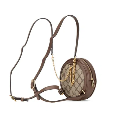 Pre-owned Gucci Beige Brown Pvc Leather Backpack () In Multi