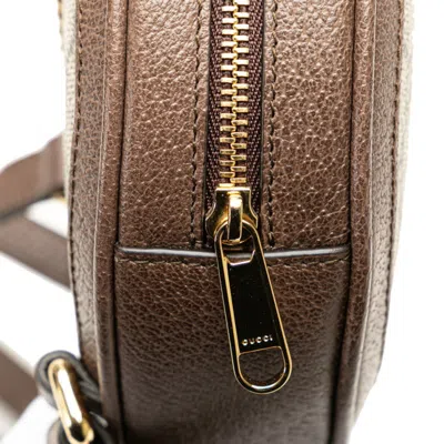 Pre-owned Gucci Beige Brown Pvc Leather Backpack () In Multi