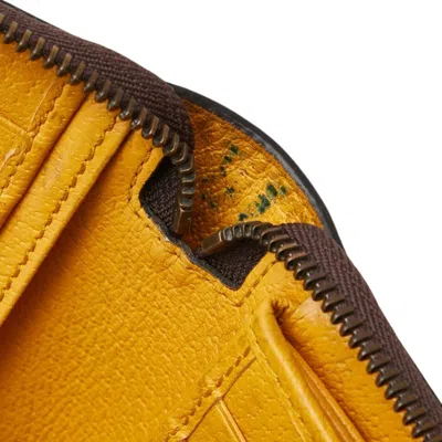 Pre-owned Gucci Beige Brown Pvc Leather Long Wallet (bi-fold) () In Multi