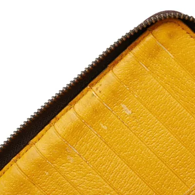 Pre-owned Gucci Beige Brown Pvc Leather Long Wallet (bi-fold) () In Multi