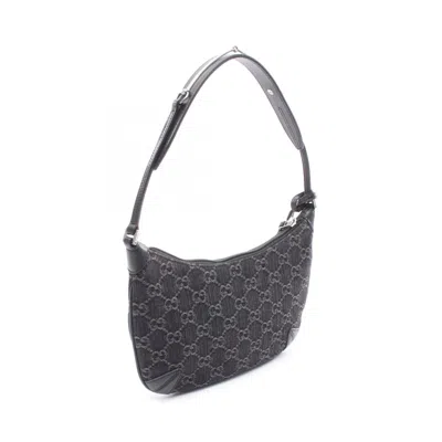 Pre-owned Gucci Black Denim Leather Shoulder Bag ()