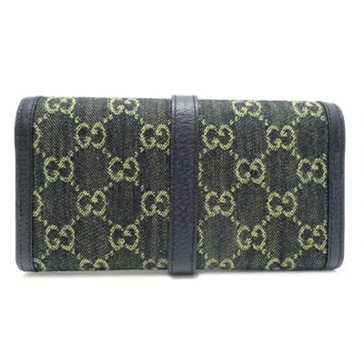 Pre-owned Gucci Black Gg Canvas Chain/shoulder Wallet ()