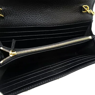 Pre-owned Gucci Black Gg Canvas Chain/shoulder Wallet ()