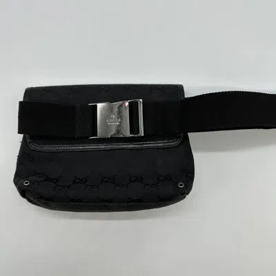 Pre-owned Gucci Black Gg Canvas Fanny Pack Sling Bag ()