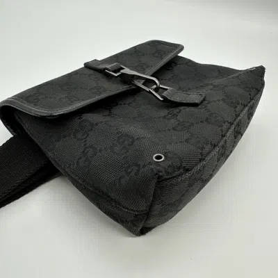 Pre-owned Gucci Black Gg Canvas Fanny Pack Sling Bag ()