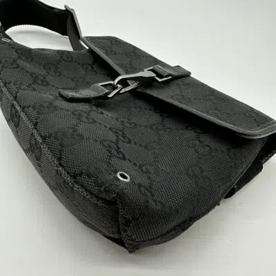 Pre-owned Gucci Black Gg Canvas Fanny Pack Sling Bag ()