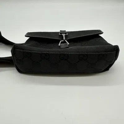 Pre-owned Gucci Black Gg Canvas Fanny Pack Sling Bag ()