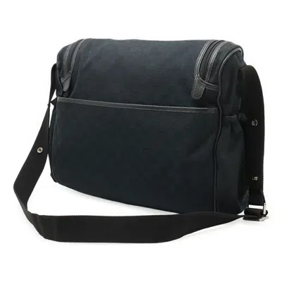 Pre-owned Gucci Black Gg Canvas Leather Shoulder Bag ()