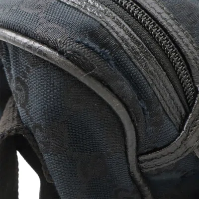 Pre-owned Gucci Black Gg Canvas Leather Shoulder Bag ()