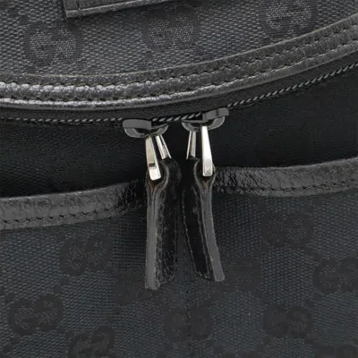 Pre-owned Gucci Black Gg Canvas Leather Shoulder Bag ()