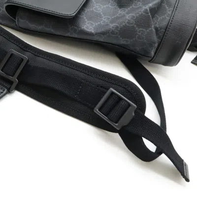 Pre-owned Gucci Black Gray Navy Red Color Pvc Leather Backpack ()