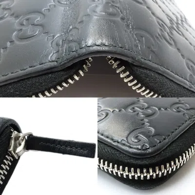 Pre-owned Gucci Black Leather Long Wallet (bi-fold) ()