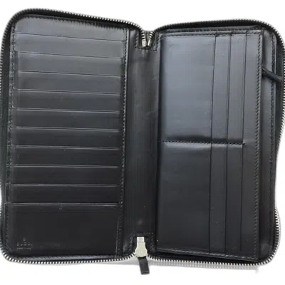 Pre-owned Gucci Black Leather Long Wallet (bi-fold) ()