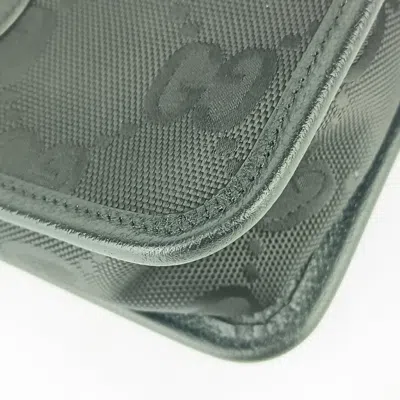 Pre-owned Gucci Black Nylon Canvas Leather Clutch Bag Handbag Pouch ()