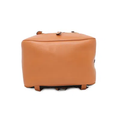 Pre-owned Gucci Brown Red Color Nylon Leather Backpack () In Multi