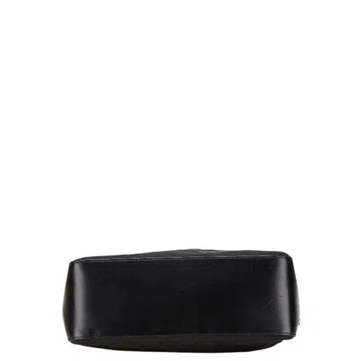 Pre-owned Gucci Gg Canvas Black Canvas Leather Shoulder Bag Tote Bag ()