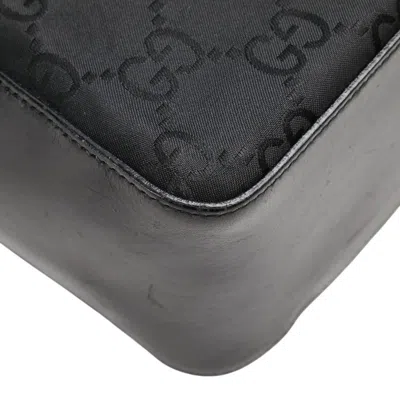 Pre-owned Gucci Gg Canvas Black Canvas Leather Shoulder Bag Tote Bag ()