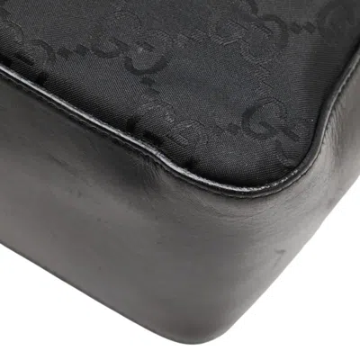 Pre-owned Gucci Gg Canvas Black Canvas Leather Shoulder Bag Tote Bag ()