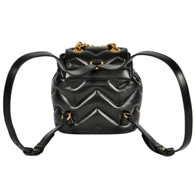 Pre-owned Gucci Gg Marmont Black Leather Backpack ()