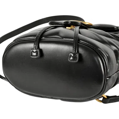 Pre-owned Gucci Gg Marmont Black Leather Backpack ()