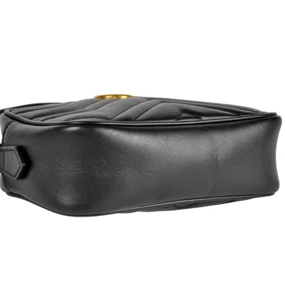 Pre-owned Gucci Gg Marmont Black Leather Shoulder Bag ()