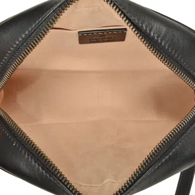 Pre-owned Gucci Gg Marmont Black Leather Shoulder Bag ()