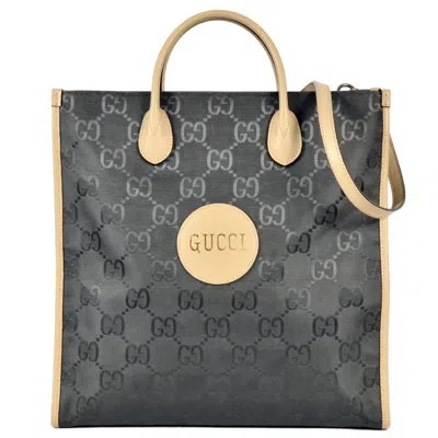 Pre-owned Gucci Gray Nylon Leather Tote Bag ()