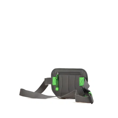 Pre-owned Gucci Gray Red Color Nylon Rubber Fanny Pack Sling Bag ()